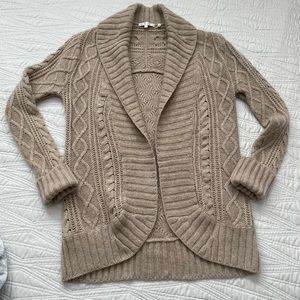VINCE!!! Cashmere-alpaca-wood open front Cardigan